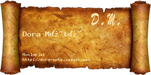 Dora Máté névjegykártya