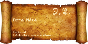 Dora Máté névjegykártya